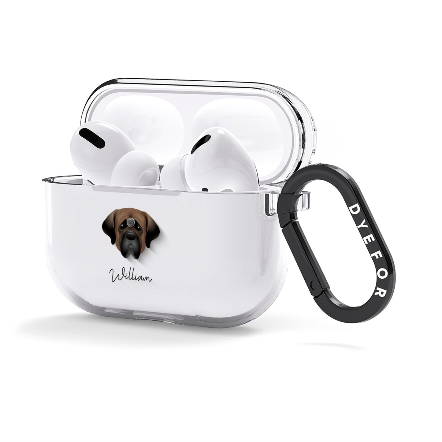 Mastiff Personalised AirPods Clear Case 3rd Gen Side Image