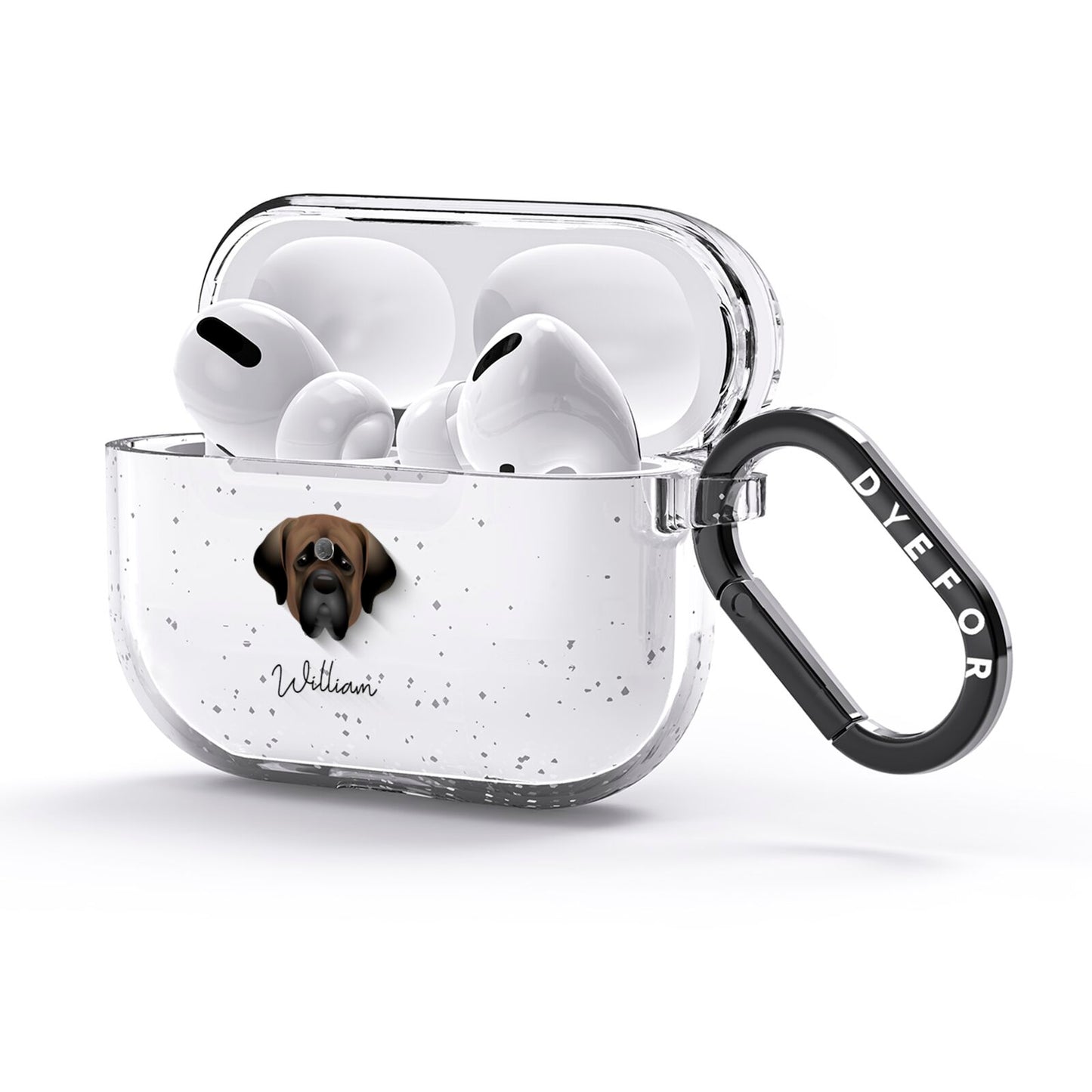 Mastiff Personalised AirPods Glitter Case 3rd Gen Side Image