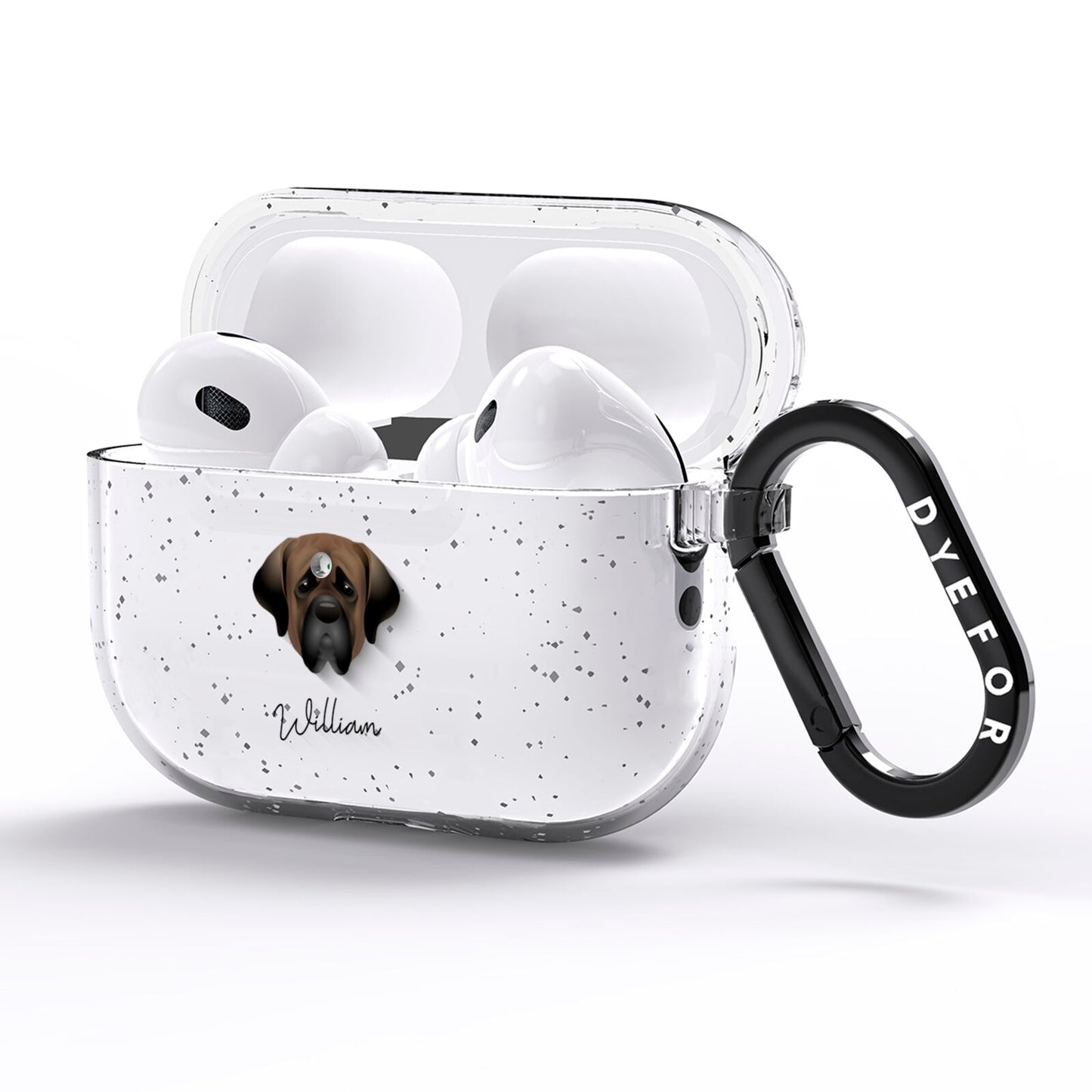 Mastiff Personalised AirPods Pro Glitter Case Side Image