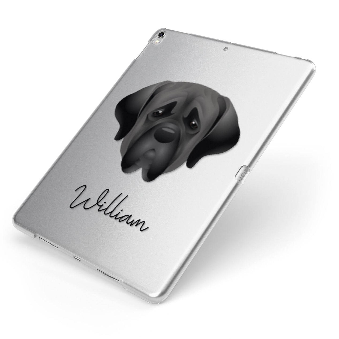 Mastiff Personalised Apple iPad Case on Silver iPad Side View