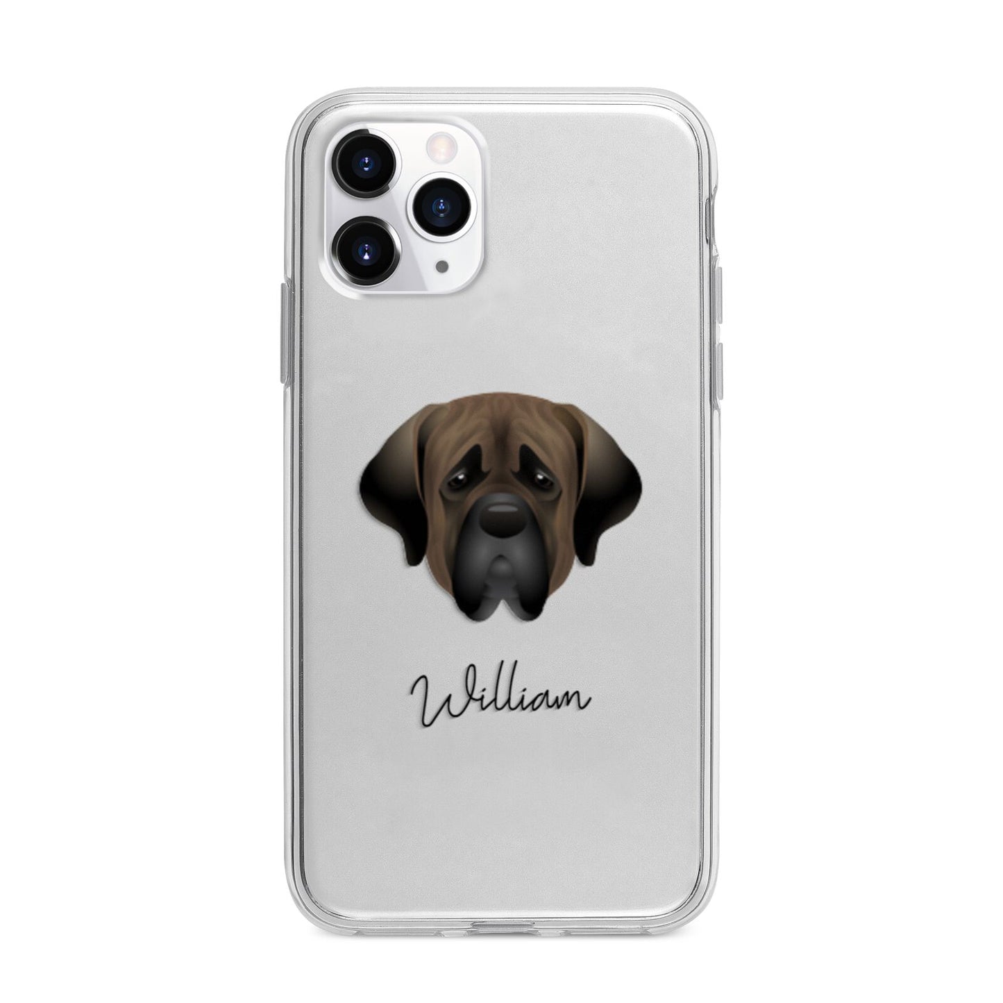 Mastiff Personalised Apple iPhone 11 Pro Max in Silver with Bumper Case
