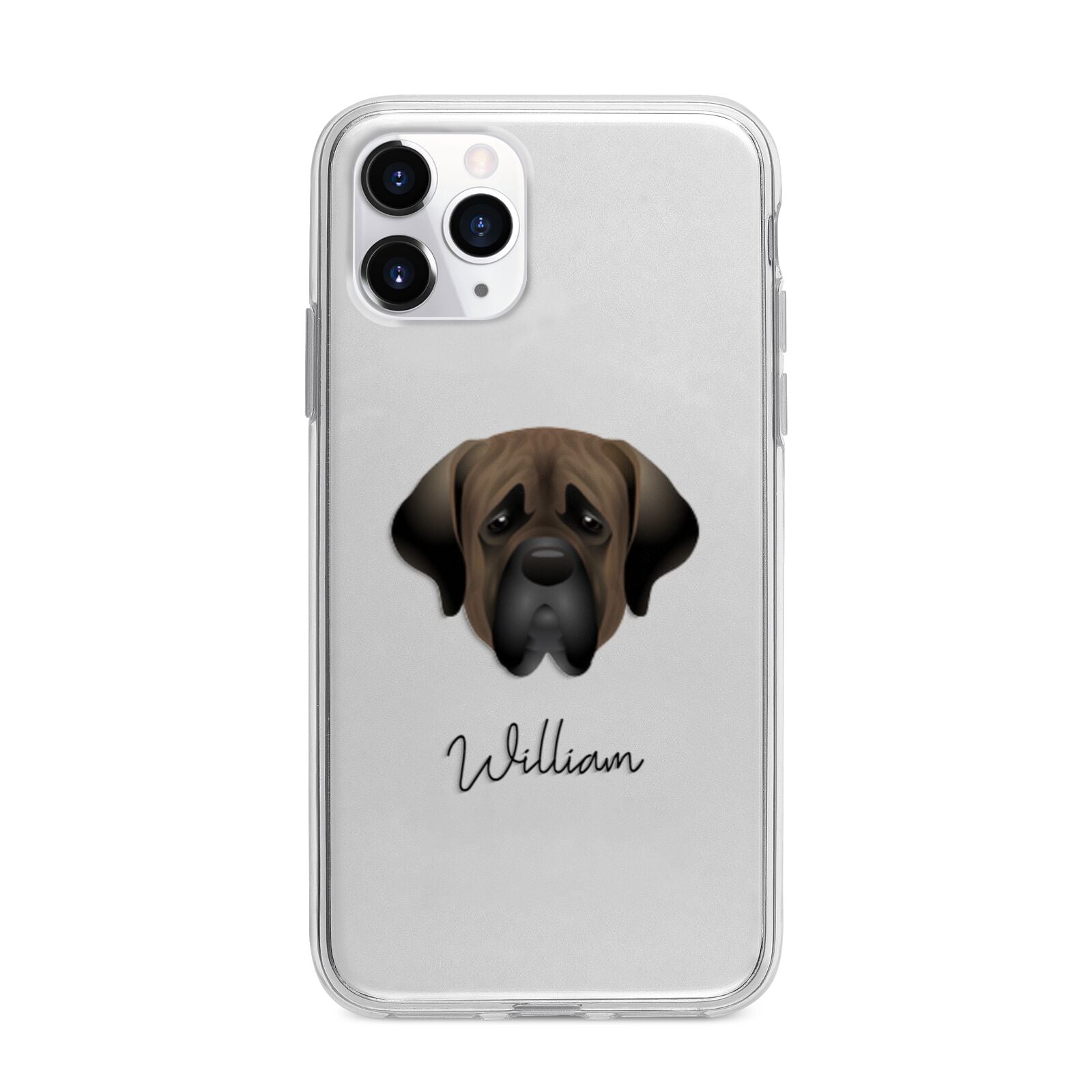 Mastiff Personalised Apple iPhone 11 Pro in Silver with Bumper Case