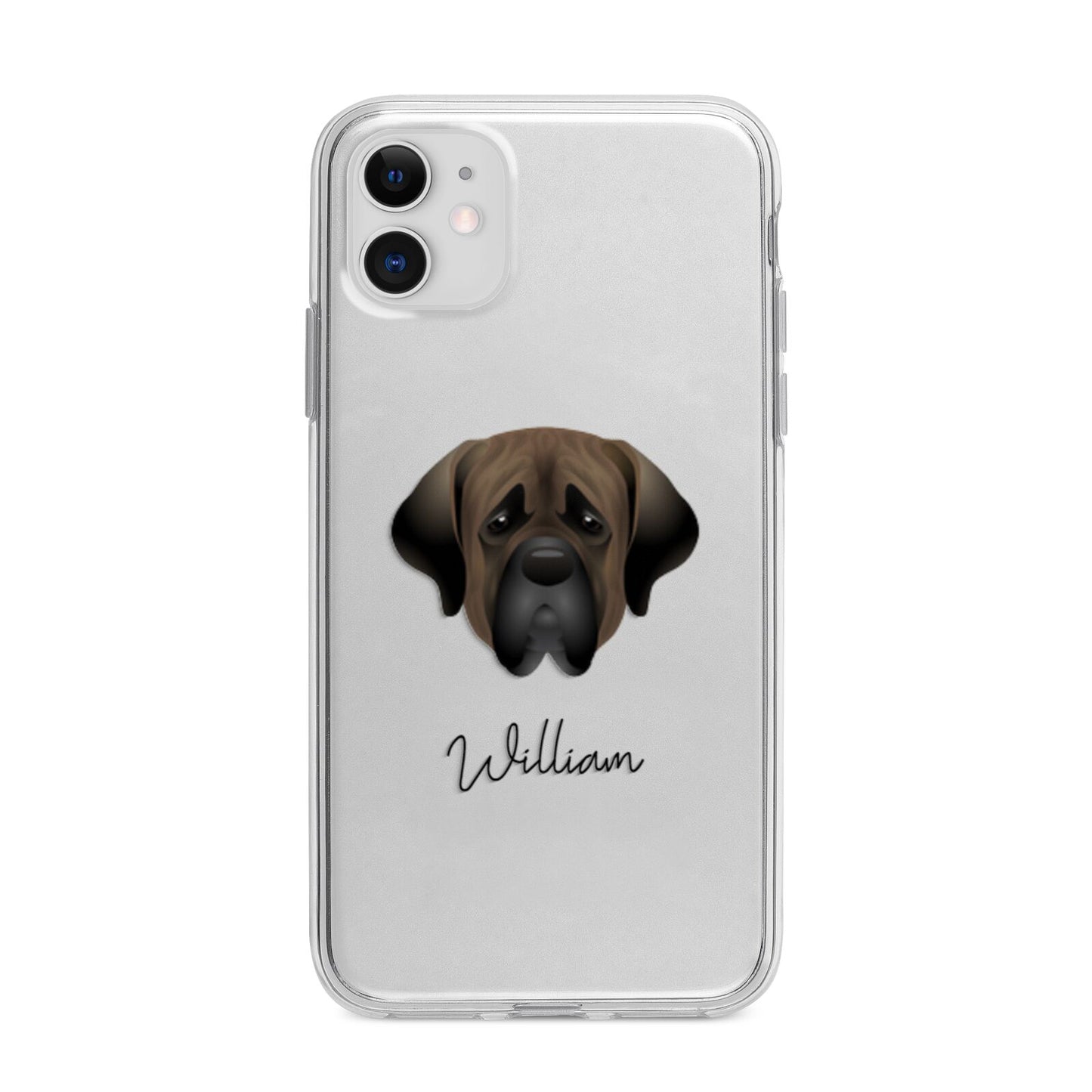 Mastiff Personalised Apple iPhone 11 in White with Bumper Case