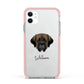 Mastiff Personalised Apple iPhone 11 in White with Pink Impact Case