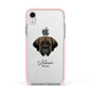Mastiff Personalised Apple iPhone XR Impact Case Pink Edge on Silver Phone