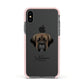 Mastiff Personalised Apple iPhone Xs Impact Case Pink Edge on Black Phone