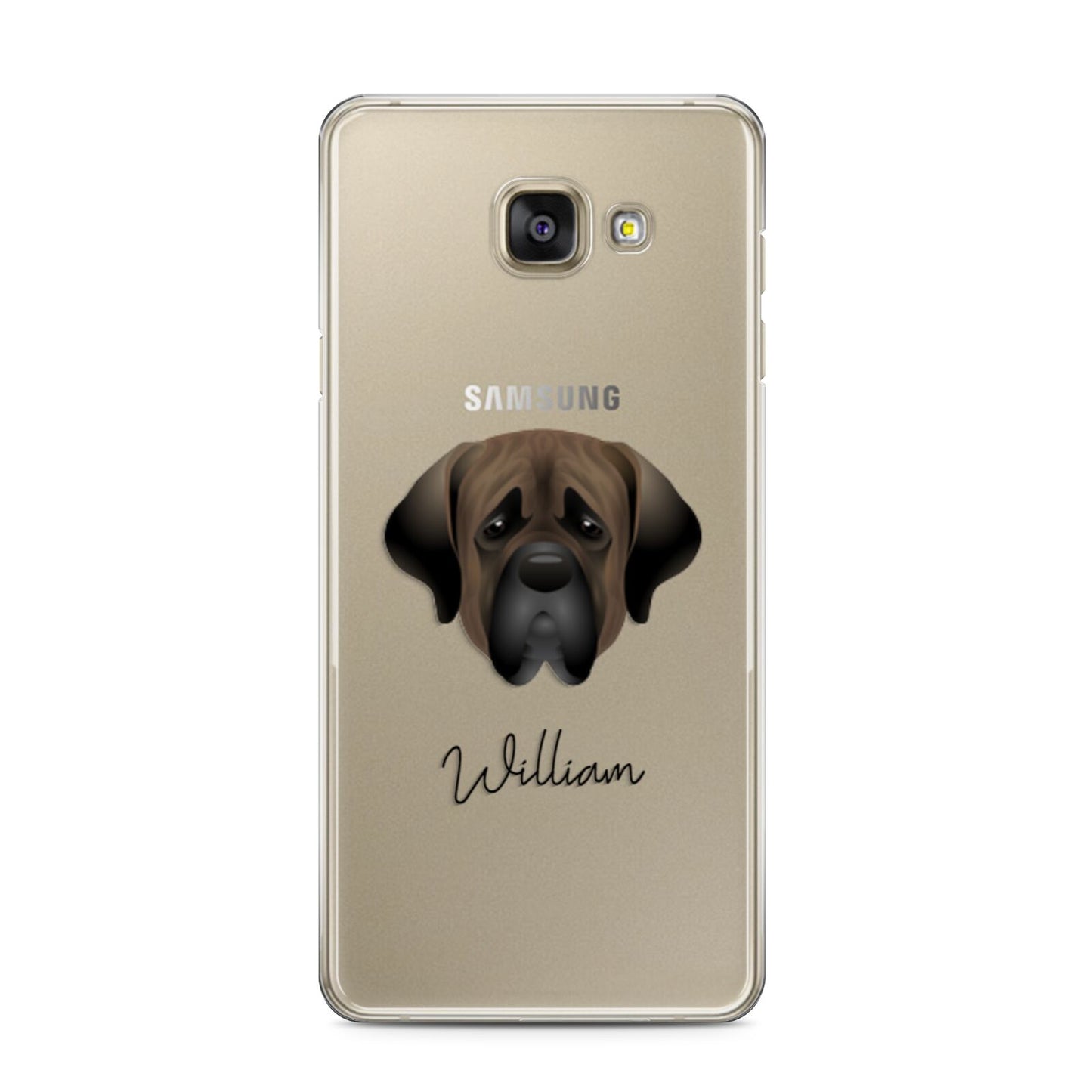 Mastiff Personalised Samsung Galaxy A3 2016 Case on gold phone