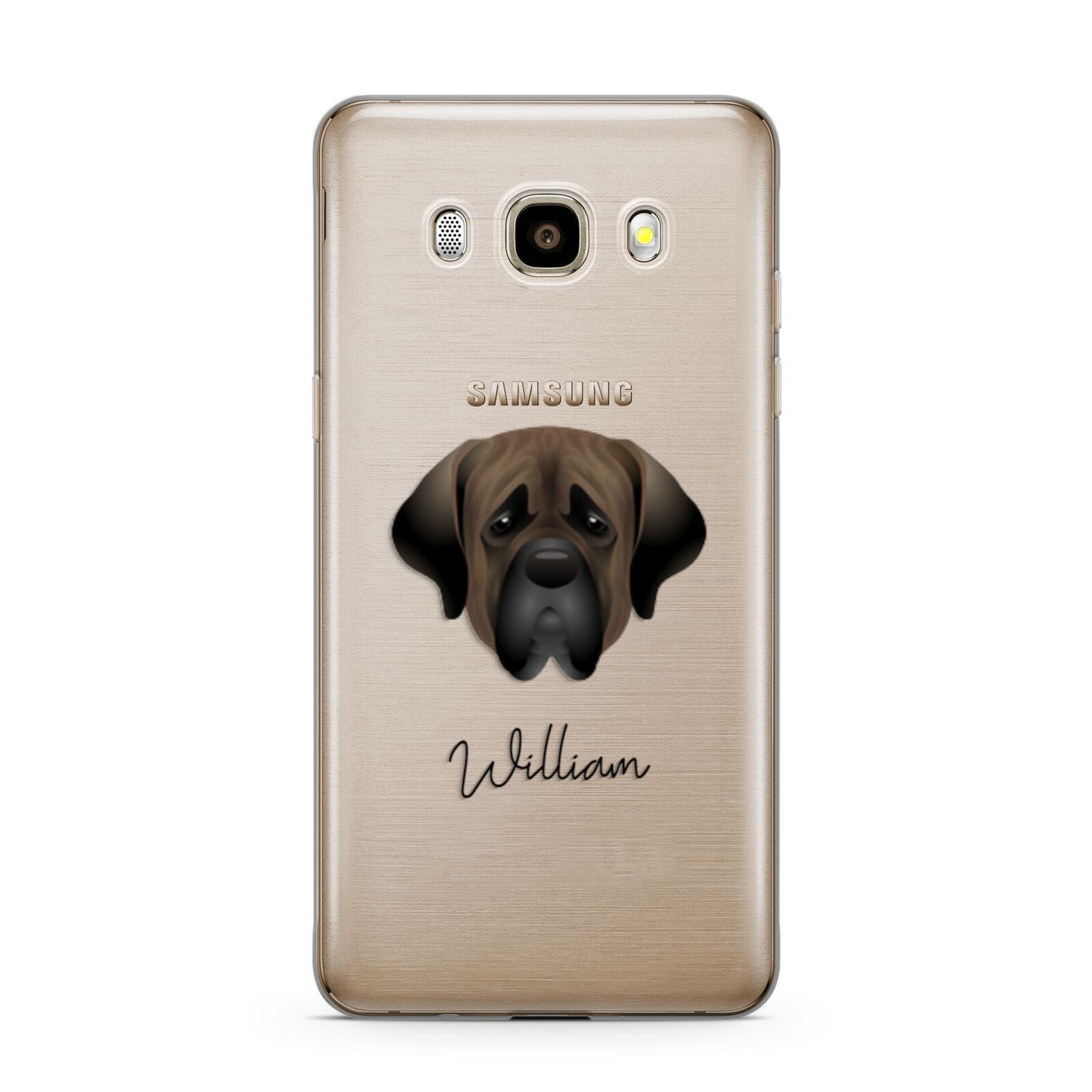 Mastiff Personalised Samsung Galaxy J7 2016 Case on gold phone