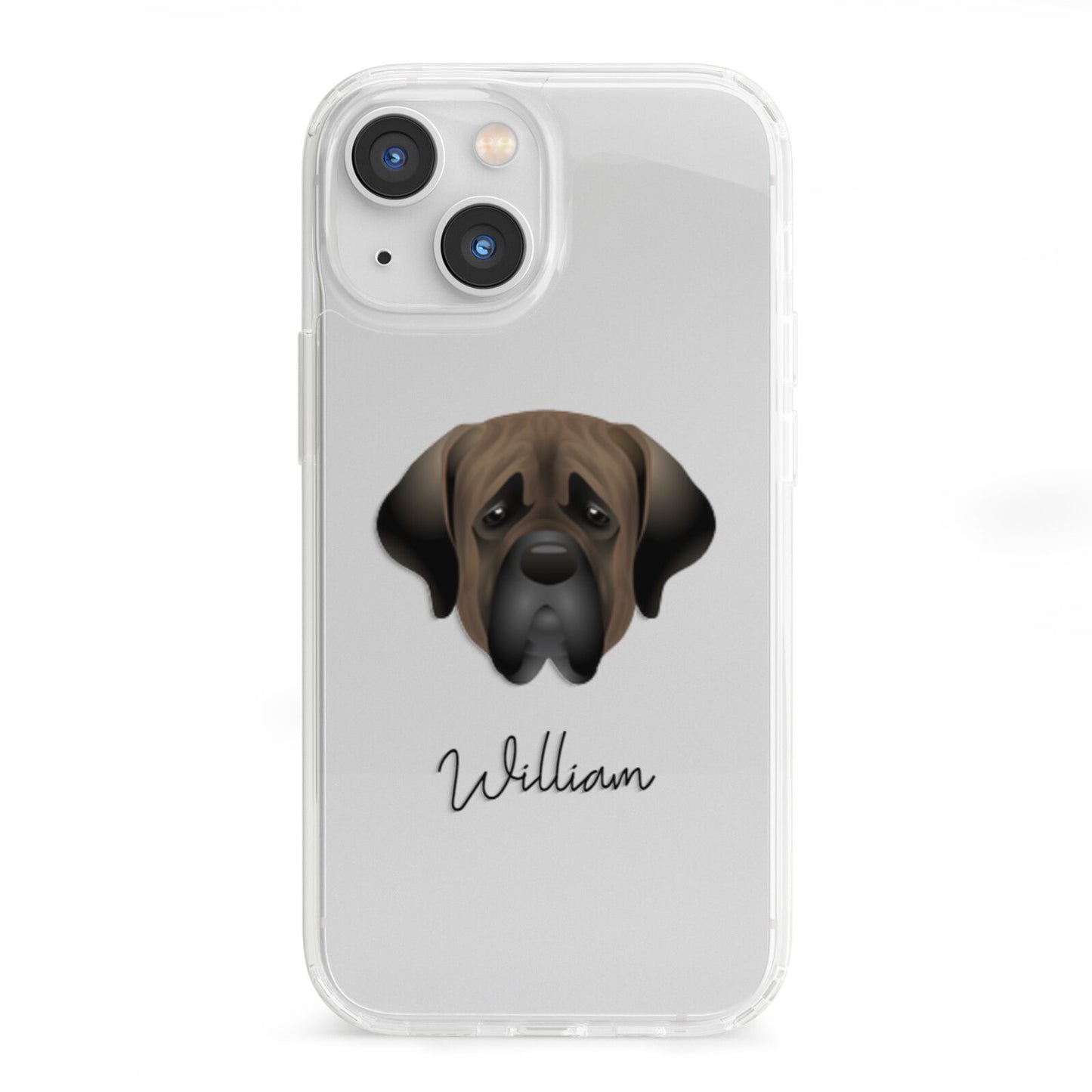 Mastiff Personalised iPhone 13 Mini Clear Bumper Case