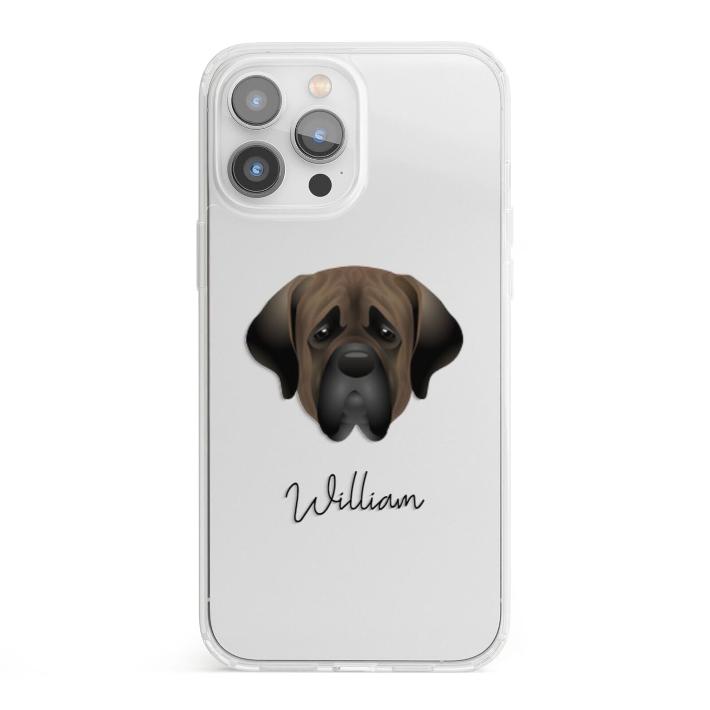 Mastiff Personalised iPhone 13 Pro Max Clear Bumper Case