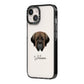 Mastiff Personalised iPhone 14 Black Impact Case Side Angle on Silver phone