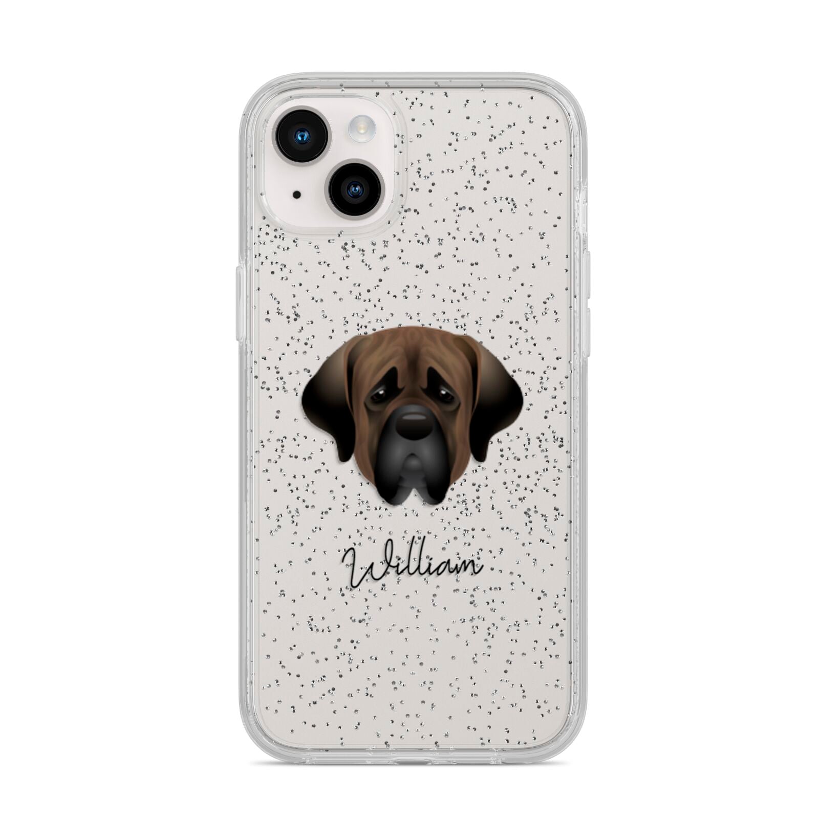 Mastiff Personalised iPhone 14 Plus Glitter Tough Case Starlight