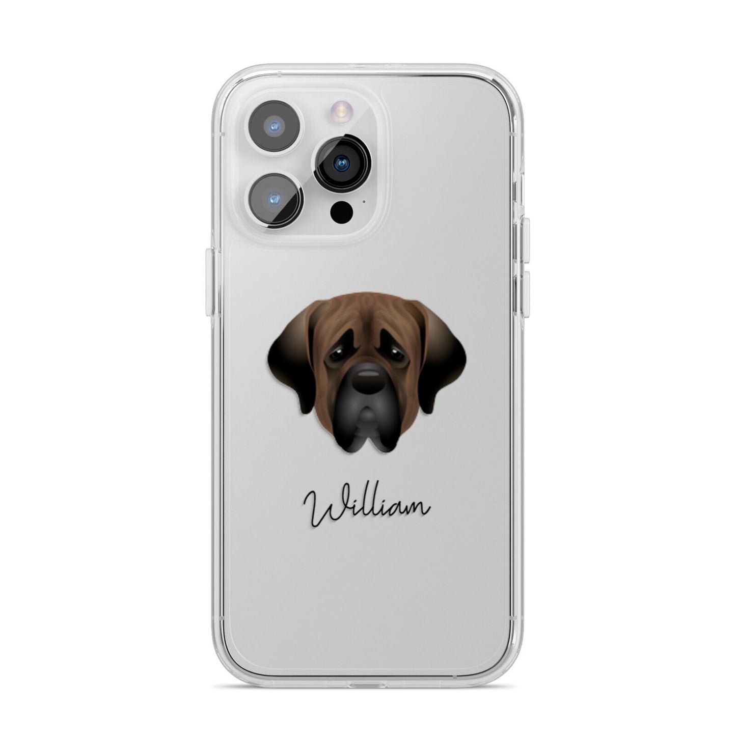 Mastiff Personalised iPhone 14 Pro Max Clear Tough Case Silver