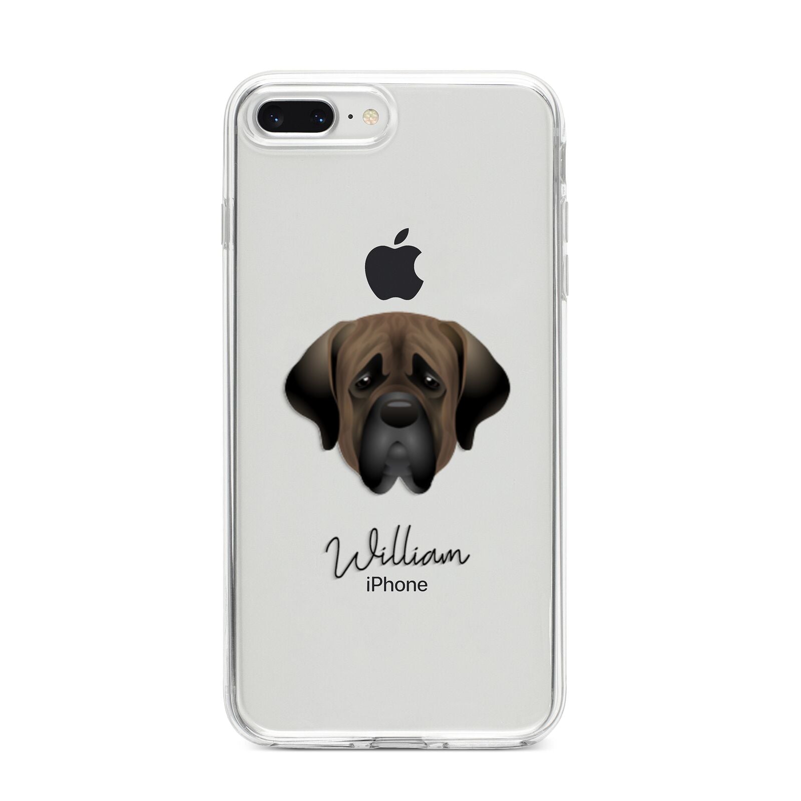 Mastiff Personalised iPhone 8 Plus Bumper Case on Silver iPhone