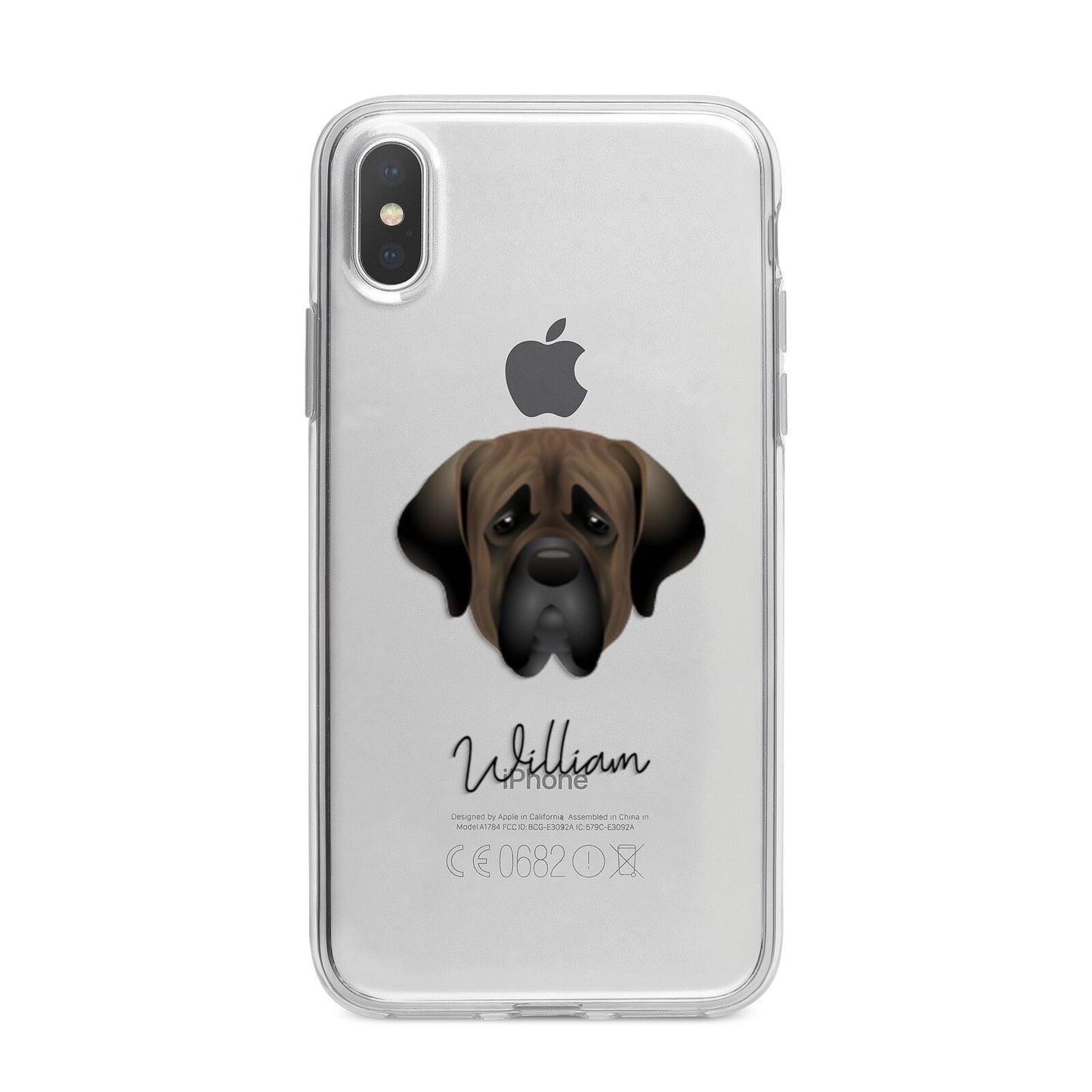Mastiff Personalised iPhone X Bumper Case on Silver iPhone Alternative Image 1