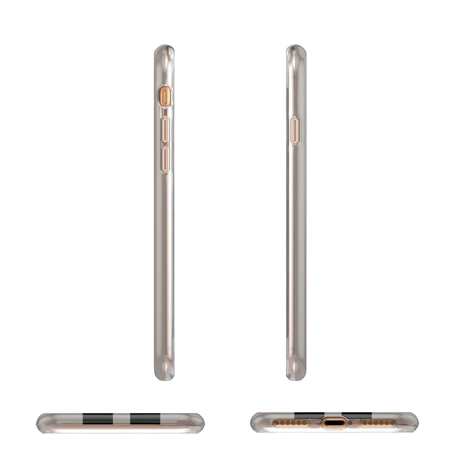 Mauve Personalised Initials Apple iPhone 7 8 3D Wrap Tough Case Alternative Image Angles