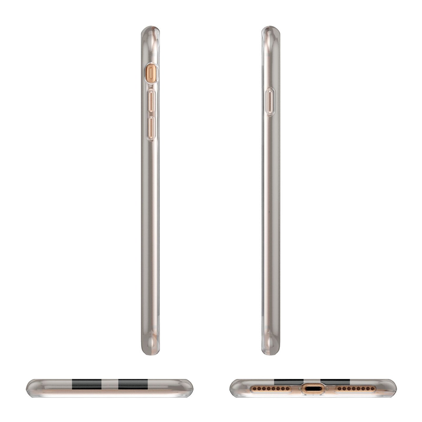 Mauve Personalised Initials Apple iPhone 7 8 Plus 3D Wrap Tough Case Alternative Image Angles