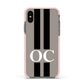 Mauve Personalised Initials Apple iPhone Xs Impact Case Pink Edge on Black Phone