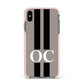 Mauve Personalised Initials Apple iPhone Xs Max Impact Case Pink Edge on Black Phone
