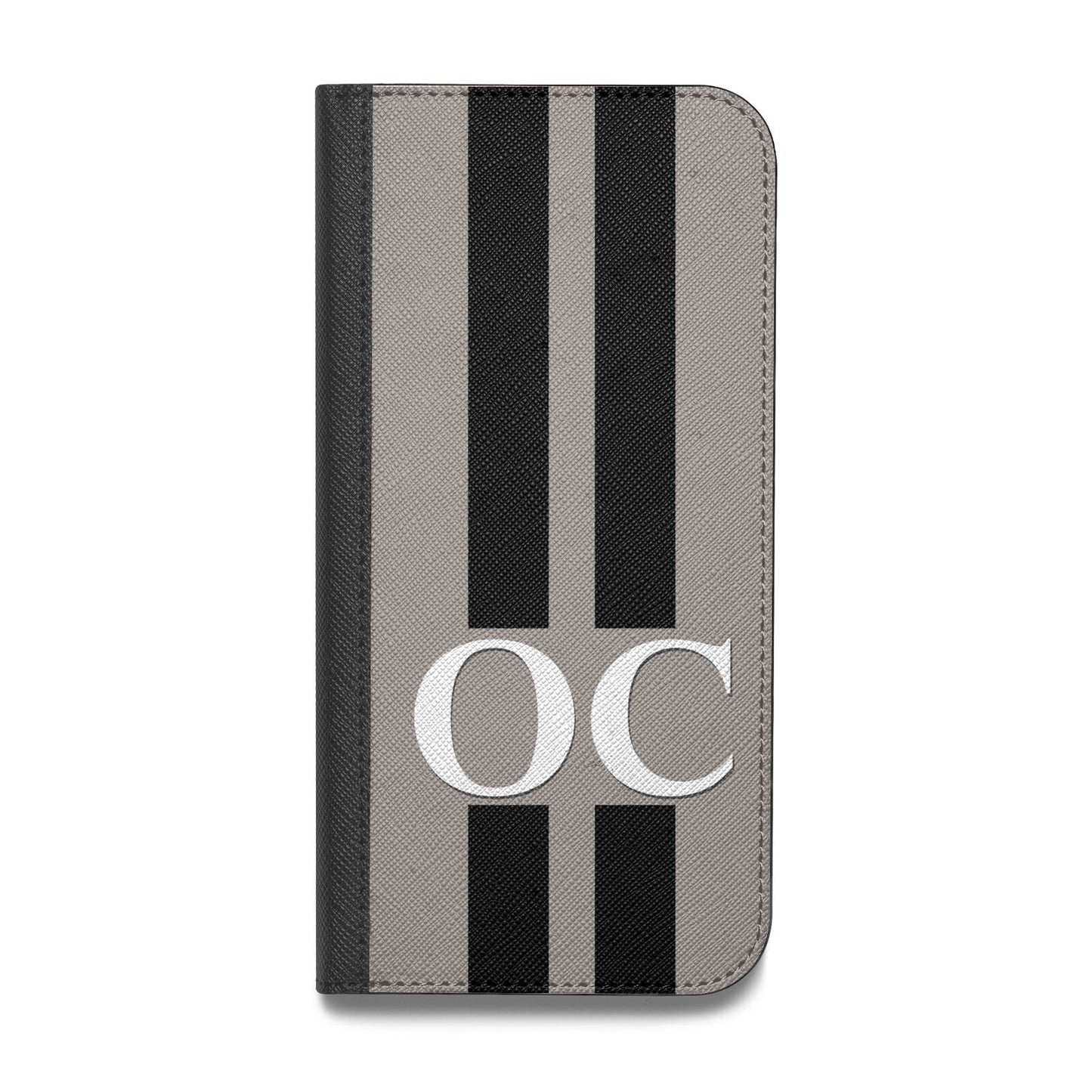 Mauve Personalised Initials Vegan Leather Flip Samsung Case