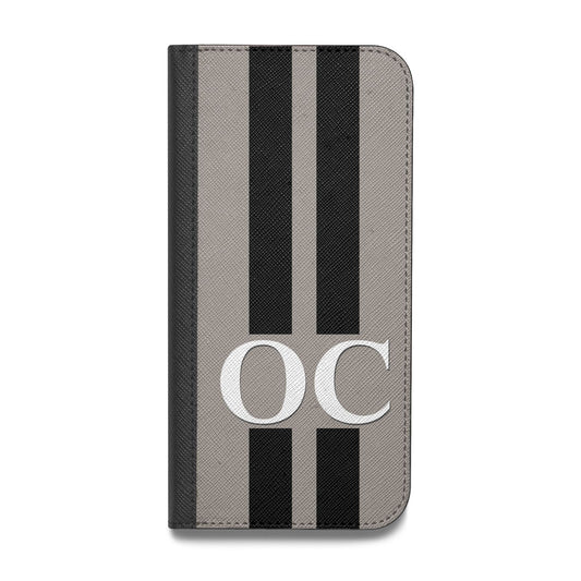 Mauve Personalised Initials Vegan Leather Flip iPhone Case