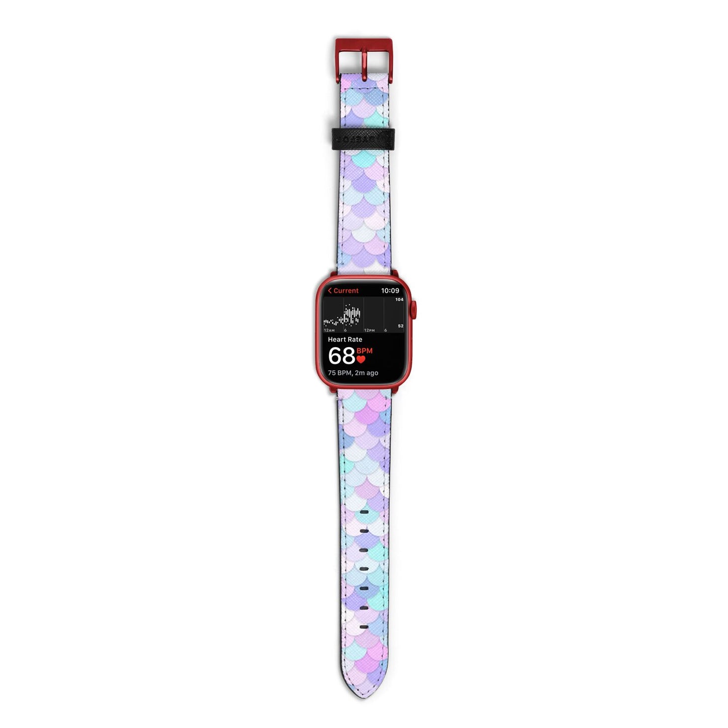 Mermaid Apple Watch Strap Size 38mm with Red Hardware