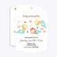 Mermaid Personalised Happy Birthday Geo Invitation Matte Paper Front and Back Image