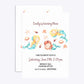 Mermaid Personalised Happy Birthday Rectangle Invitation Matte Paper Front and Back Image