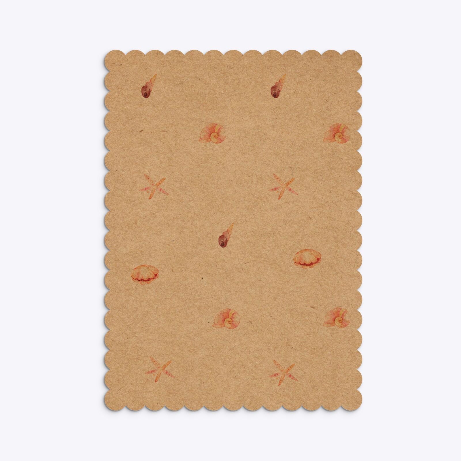 Mermaid Personalised Happy Birthday Scalloped Invitation Kraft Back Image