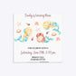 Mermaid Personalised Happy Birthday Square 5 25x5 25 Invitation Glitter