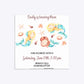 Mermaid Personalised Happy Birthday Square 5 25x5 25 Invitation Matte Paper
