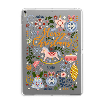 Merry Christmas Illustrated Apple iPad Silver Case