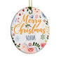 Merry Christmas Illustrated Circle Decoration Side Angle