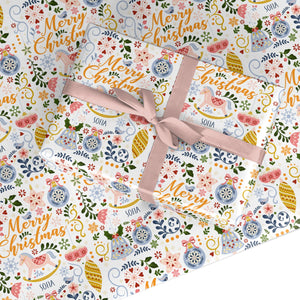 Merry Christmas Illustrated Wrapping Paper