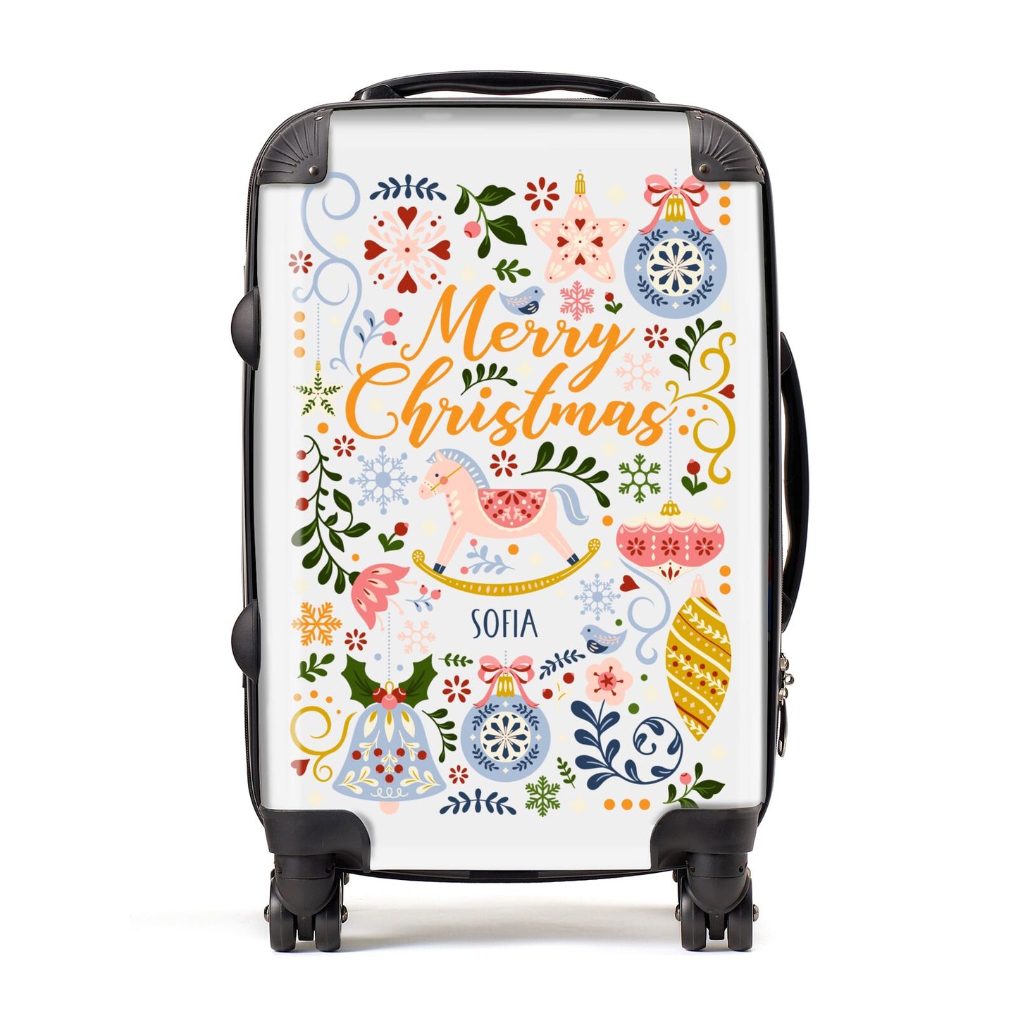 Merry Christmas Illustrated Suitcase