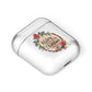 Merry Christmas Log Floral AirPods Case Laid Flat
