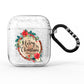 Merry Christmas Log Floral AirPods Glitter Case