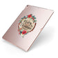 Merry Christmas Log Floral Apple iPad Case on Rose Gold iPad Side View