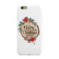 Merry Christmas Log Floral Apple iPhone 6 3D Tough Case