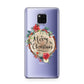 Merry Christmas Log Floral Huawei Mate 20X Phone Case