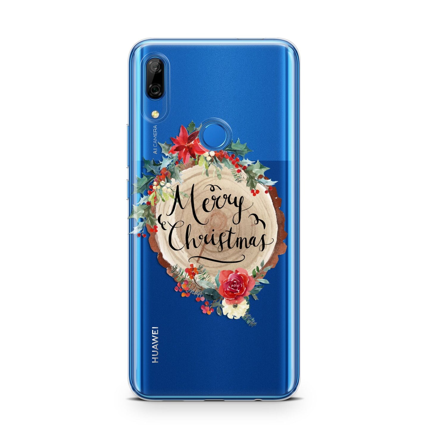 Merry Christmas Log Floral Huawei P Smart Z
