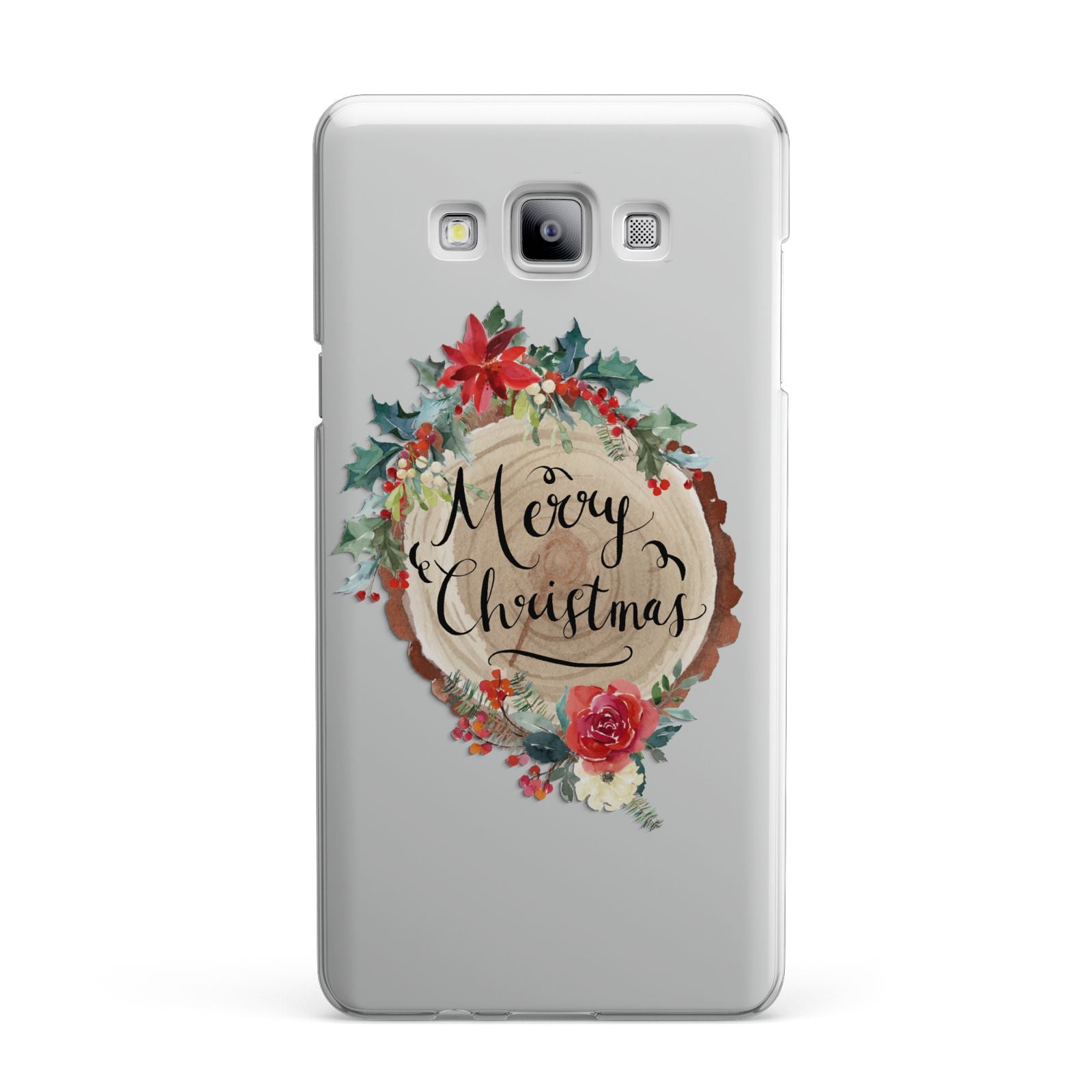 Merry Christmas Log Floral Samsung Galaxy A7 2015 Case
