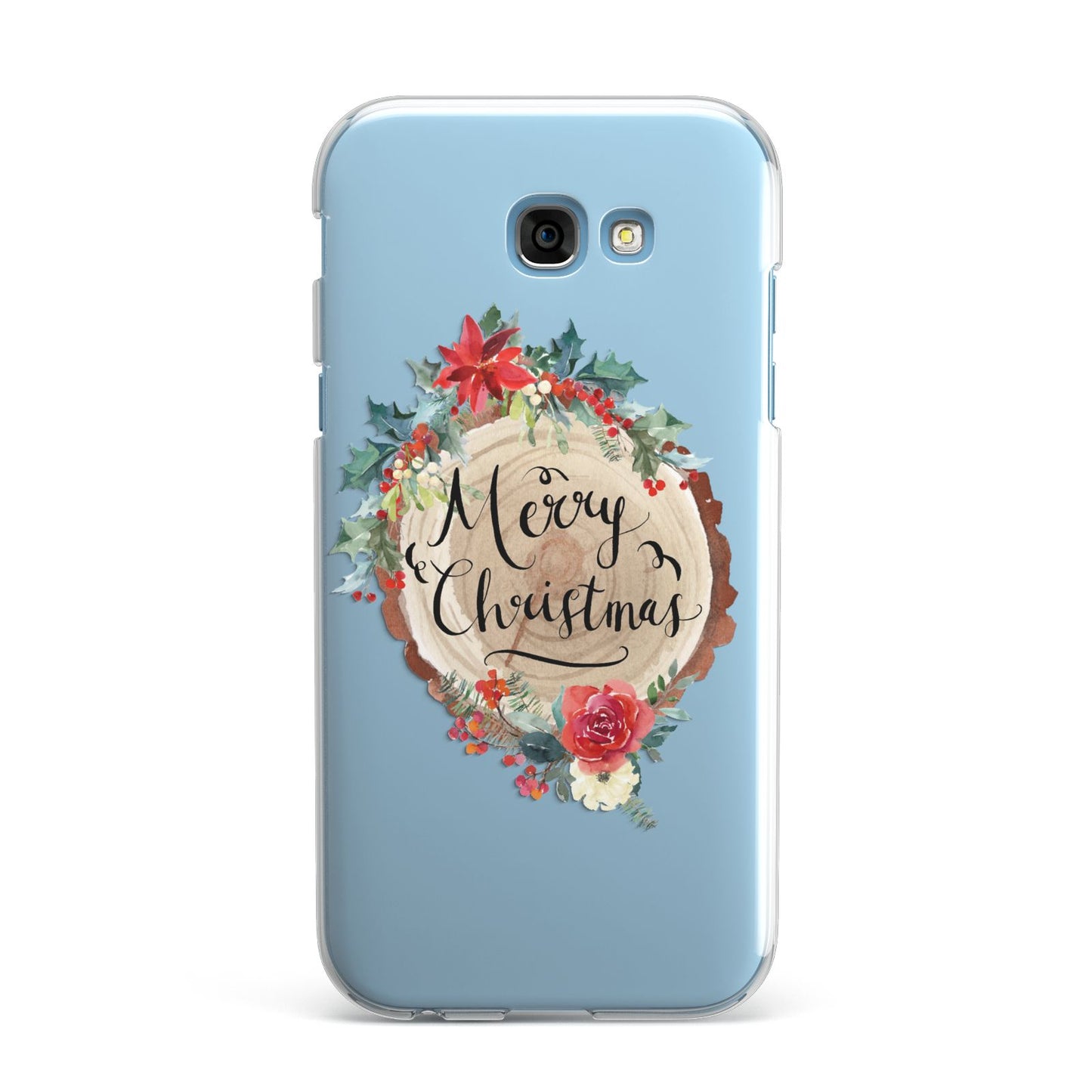 Merry Christmas Log Floral Samsung Galaxy A7 2017 Case