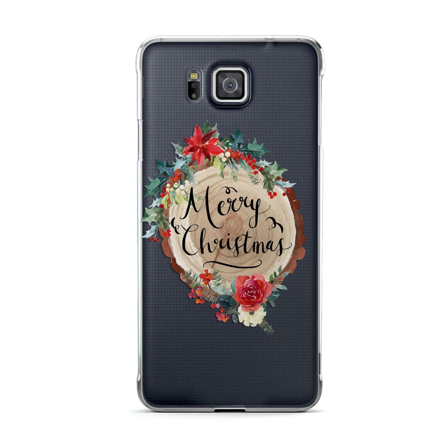 Merry Christmas Log Floral Samsung Galaxy Alpha Case