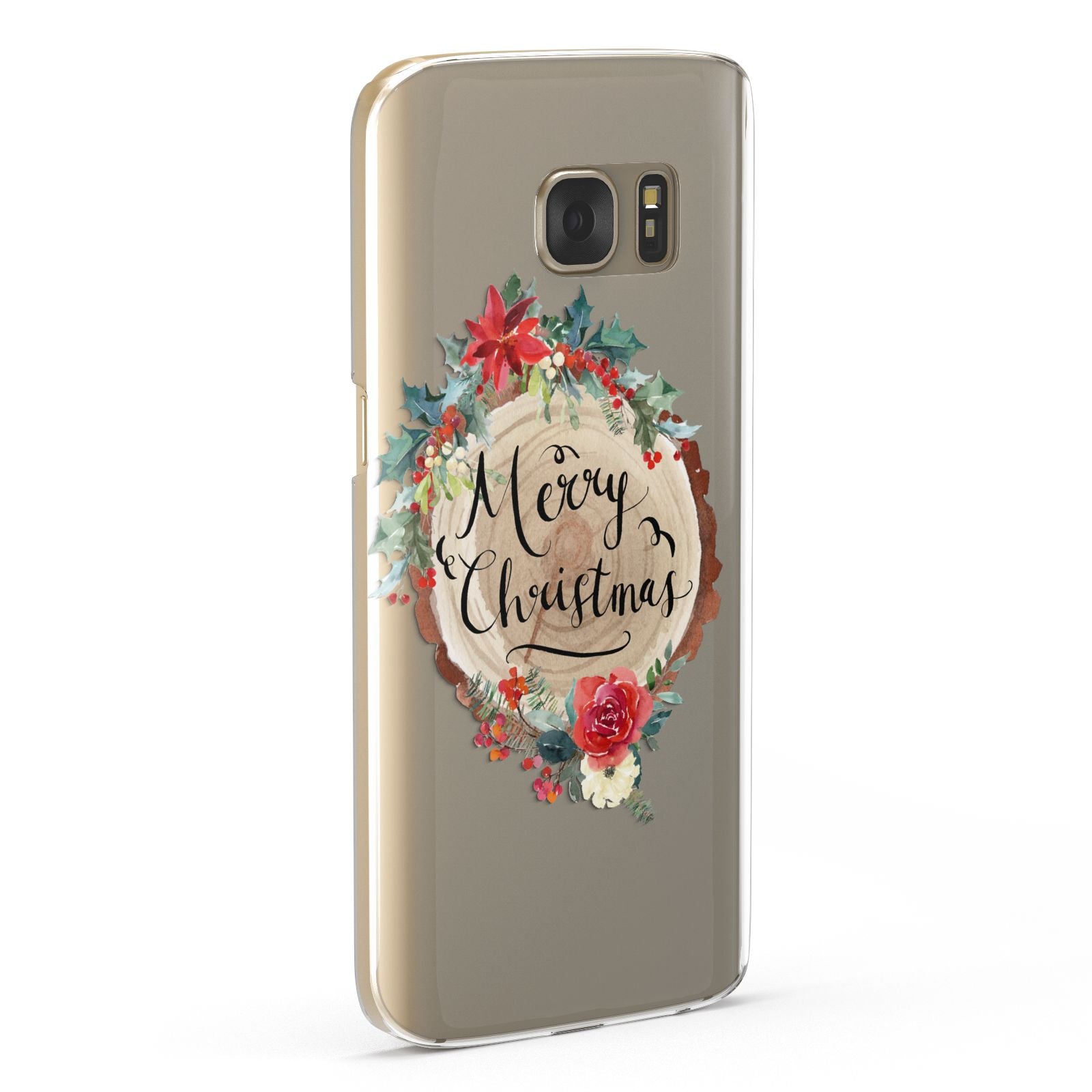 Merry Christmas Log Floral Samsung Galaxy Case Fourty Five Degrees