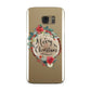 Merry Christmas Log Floral Samsung Galaxy Case