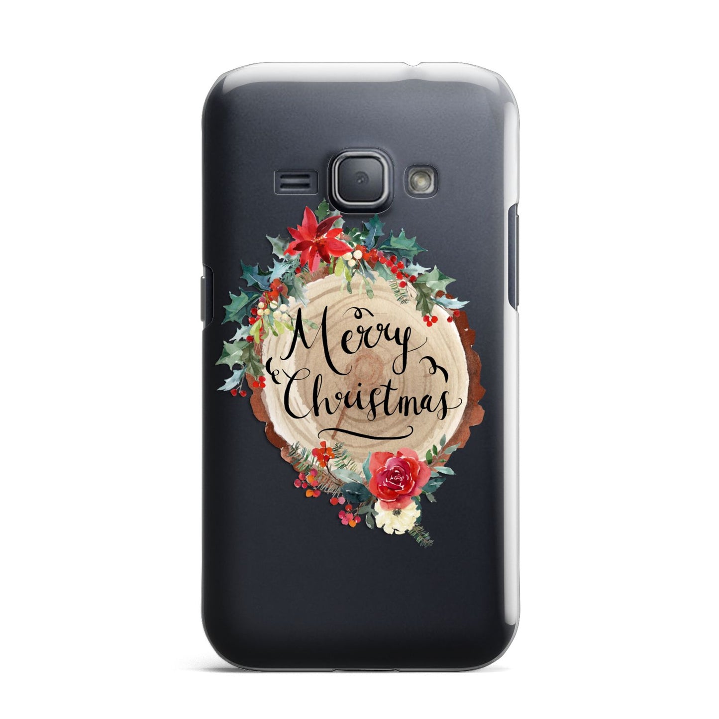 Merry Christmas Log Floral Samsung Galaxy J1 2016 Case