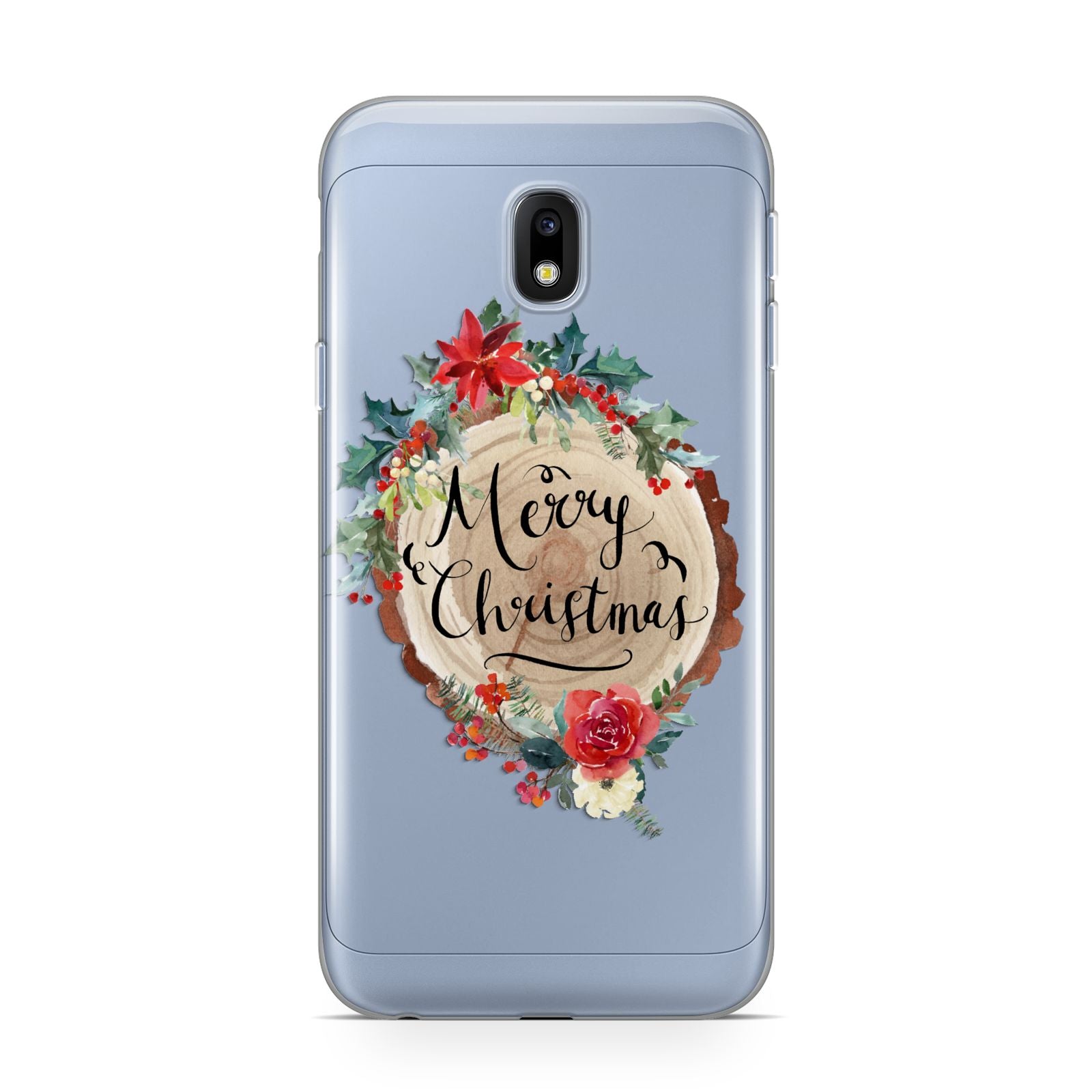 Merry Christmas Log Floral Samsung Galaxy J3 2017 Case
