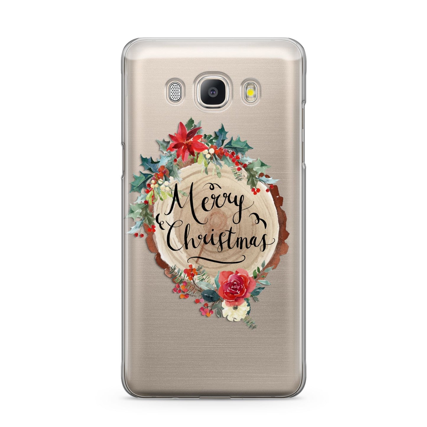 Merry Christmas Log Floral Samsung Galaxy J5 2016 Case