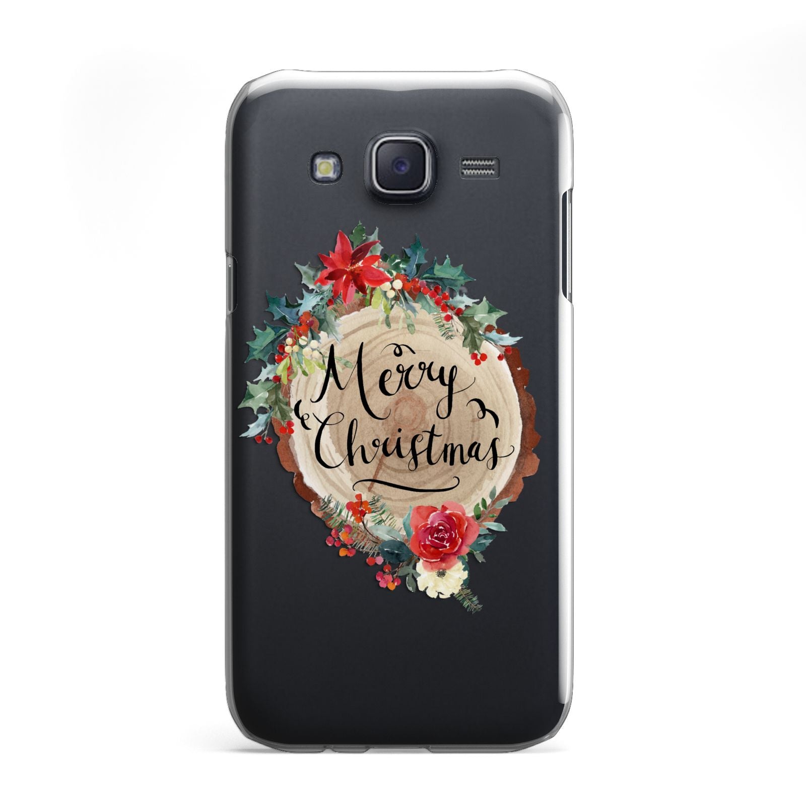 Merry Christmas Log Floral Samsung Galaxy J5 Case